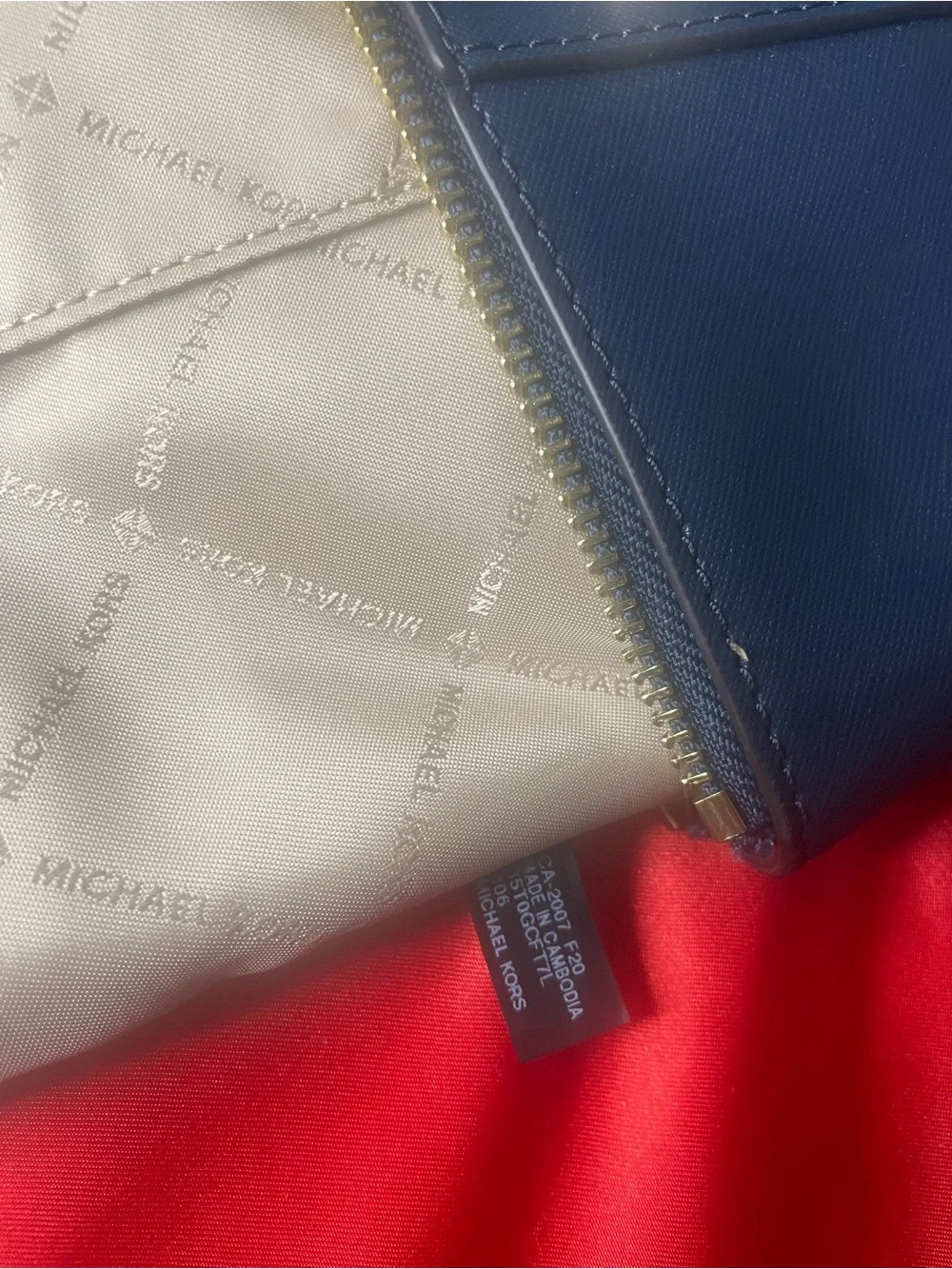 Authentic Michael Kors Purse #098NCOA Charlotte Large Top Zip Tote